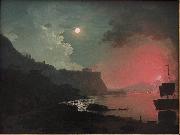Joseph wright of derby Vesuvius from Posxllipo oil painting reproduction